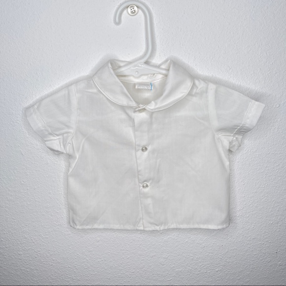 Other - White Peter Pan collar button down baby boys girls shirt for under Jon Jons